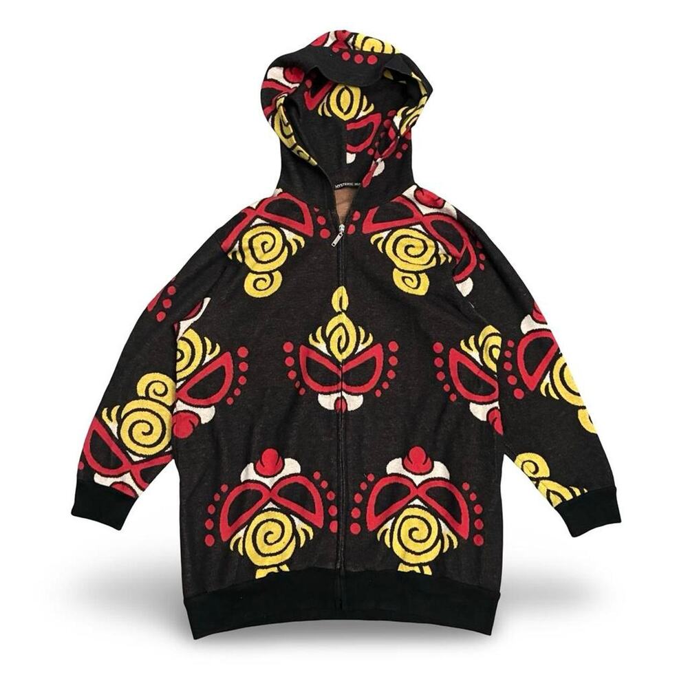 Hysteric Glamour Black Hoodie with Red and Yellow Graphic Motif